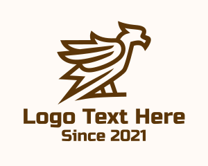 Safari Park - Perched Minimalist Hawk logo design