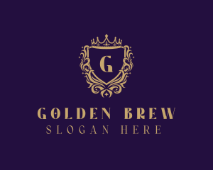 Golden Royalty Shield logo design