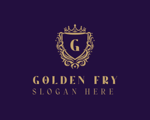 Golden Royalty Shield logo design