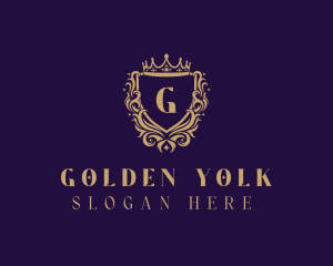 Golden Royalty Shield logo design