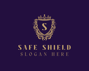 Golden Royalty Shield logo design