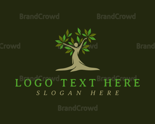 Human Tree Leaves Logo