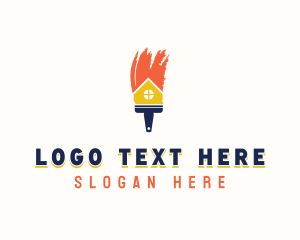 Home Improvement - Paint Brush Painting logo design