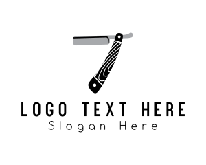 Blade - Wood Handle Razor logo design