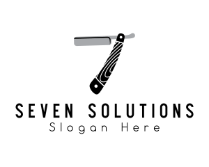 Seven - Wood Handle Razor logo design