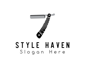 Sharp - Wood Handle Razor logo design