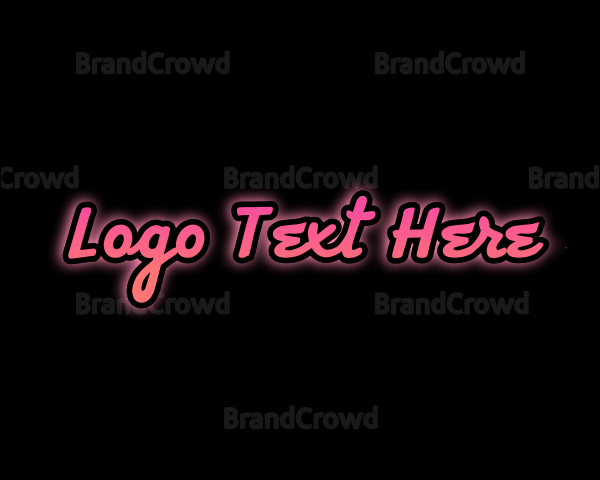 Neon Script Glow Logo