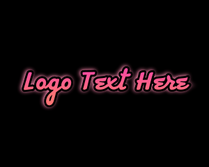 Disco - Neon Script Glow logo design