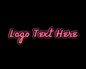 Neon Script Glow Logo