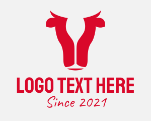 Cow - Red Cow Wine logo design