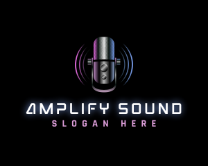 Microphone Sound Podcast logo design