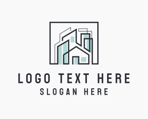 House Plan - Geometric City Architecture logo design