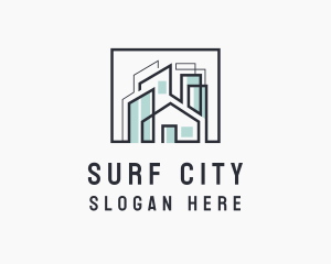 Geometric City Architecture logo design