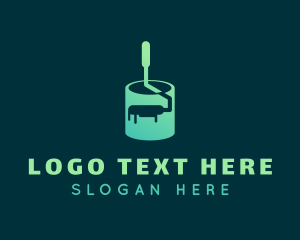 Eco Friendly Products - Gradient Paint Roller logo design