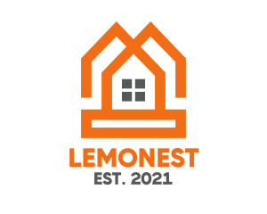 Land - Orange Twin House logo design