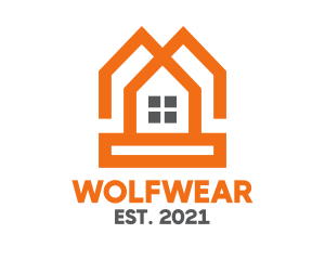 House - Orange Twin House logo design