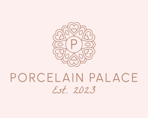 Porcelain - Ornamental Heart Mandala Spa logo design