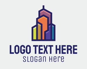 Hip - Color Block Building logo design
