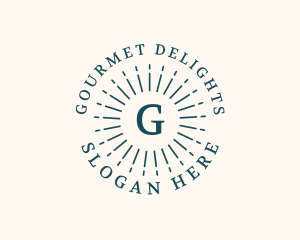 Retro Sun Gourmet logo design