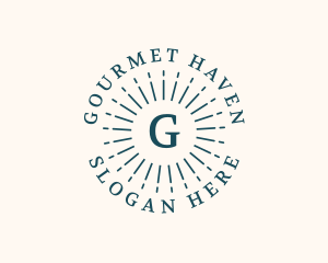 Retro Sun Gourmet logo design