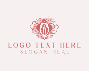 Waxing - Feminine Vulva Flower logo design