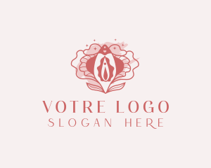 Erotic - Feminine Vulva Flower logo design