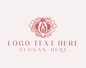 Genitalia - Feminine Vulva Flower logo design