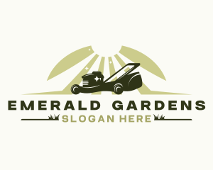 Lawn Mower Garden Cleaning logo design