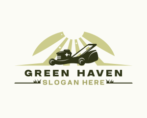 Lawn Mower Garden Cleaning logo design