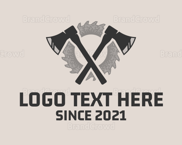 Lumberjack  Axe Cutter Logo