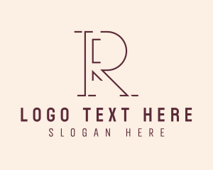 Classy - Outline Letter R Company logo design