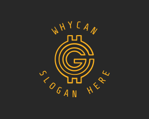 Blockchain - Gold Coin Letter G logo design