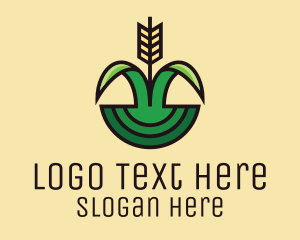 Grain - Organic Rice Field logo design