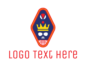 Latino - Crown Skull Pendant logo design