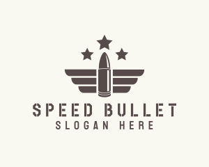 Bullet - Army Bullet Wings logo design