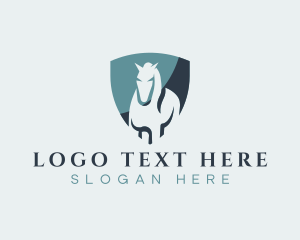 Brown Horse - Equine Horse Shield logo design
