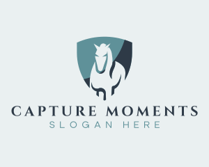 Emblem - Equine Horse Shield logo design