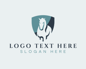 Equine Massage - Equine Horse Shield logo design