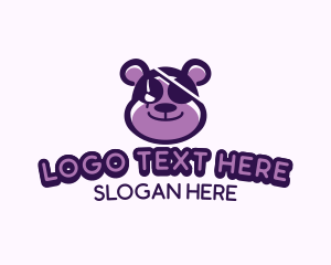 Cartoon - Gamer Pirate Bear logo design