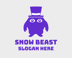 Yeti - Purple Top Hat Monster logo design