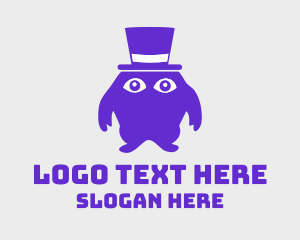 Character - Purple Top Hat Monster logo design