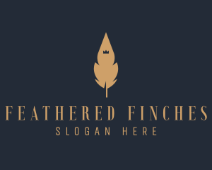 Feather Crown Writing Stationery  logo design