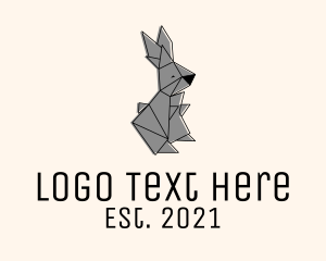 Origami - Geometric Pet Bunny logo design