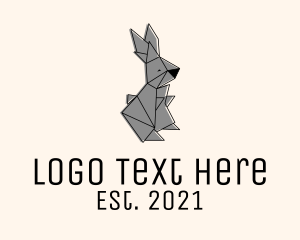 Paper Folding - Geometric Pet Bunny logo design