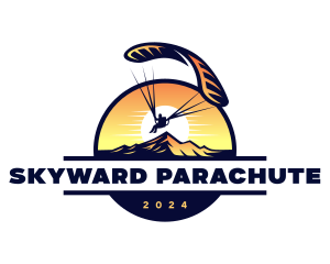 Parachute - Paragliding Parachute Adventure logo design