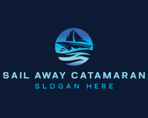 Ocean Boat Sailing logo design