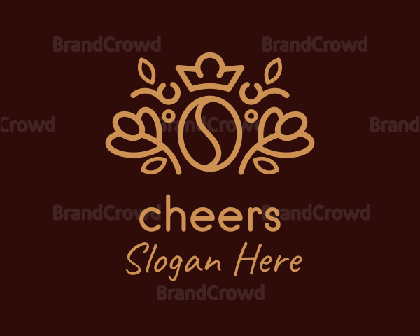 Gold Coffee Bean Crown Logo