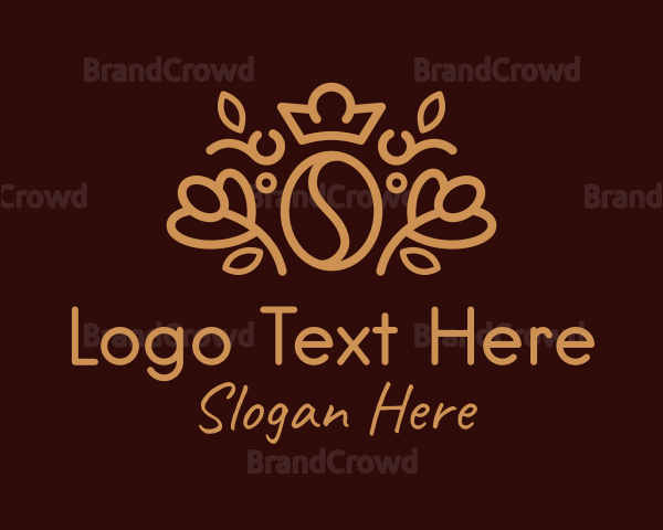 Gold Coffee Bean Crown Logo