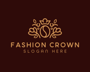 Cafe Coffee Bean Crown  logo design