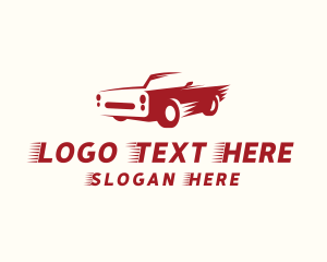 Racer - Red Fast Car logo design